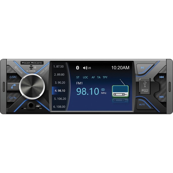 Power Acoustik PL‐430HB 4.3" Single-DIN In-Dash DVD Receiver with Bluetooth PL‐430HB